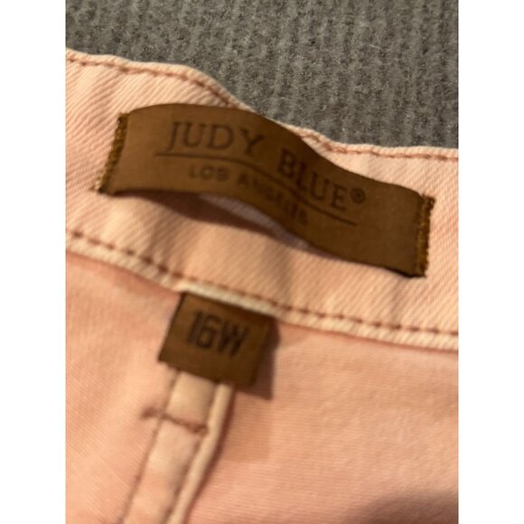 Judy Blue Wide Leg Distressed Jeans |‎ Baby Pink | Size 16W - Picture 9 of 16